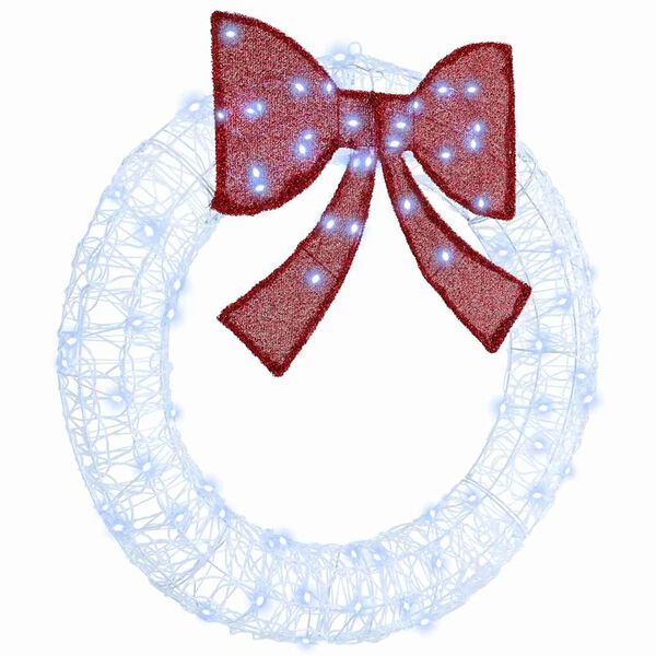 vidaXL Wianek z 80 diodami LED Zimna biel 92 x 9.5 x 92 cm Akryl