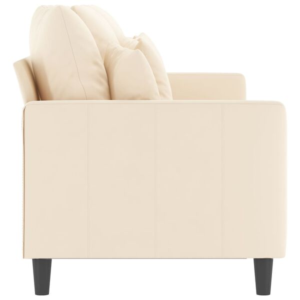 vidaXL Sofa 3-osobowa, kremowy, 180 cm, tapicerowana aksamitem