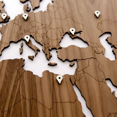 MiMi Innovations Drewniana mapa świata Exclusive, orzech, 130x78 cm
