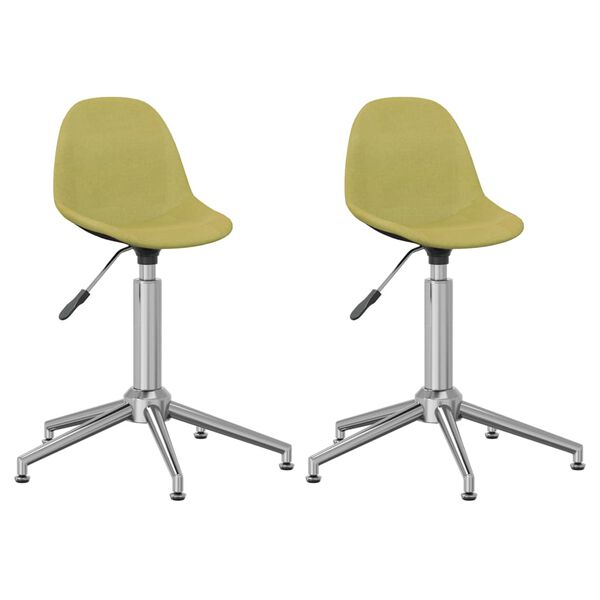 vidaXL Obrotowe krzesła stołowe, 2 szt., zielone, obite tkaniną