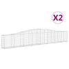 vidaXL Kosze gabionowe, 2 szt, 400x30x60/80 cm, galwanizowane żelazo