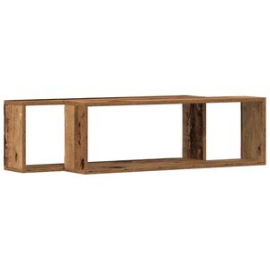 vidaXL P&oacute;łki ścienne 2 szt. Stare drewno 80 x 15 x 26 cm