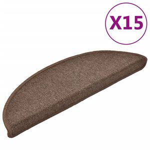 vidaXL Maty na schody 15 szt. 56x17x3 cm Brąz kawowy P&oacute;łokrągły