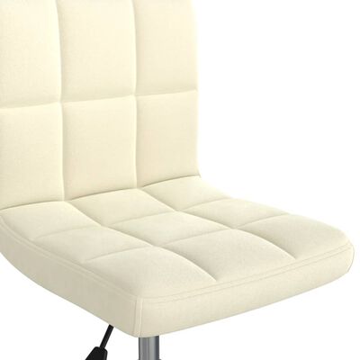 vidaXL Obrotowe krzesło stołowe, kremowe, tapicerowane aksamitem