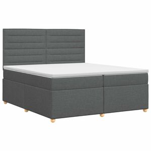 vidaXL Ł&oacute;żko kontynentalne z materacem ciemnoszary 200 x 200 cm