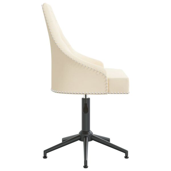 vidaXL Obrotowe krzesło stołowe, kremowe, tapicerowane aksamitem