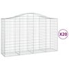 vidaXL Kosze gabionowe, 20 szt, 200x50x120/140cm, galwanizowane żelazo