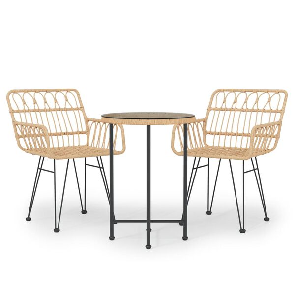 vidaXL 3-częściowy zestaw mebli ogrodowych, polirattan