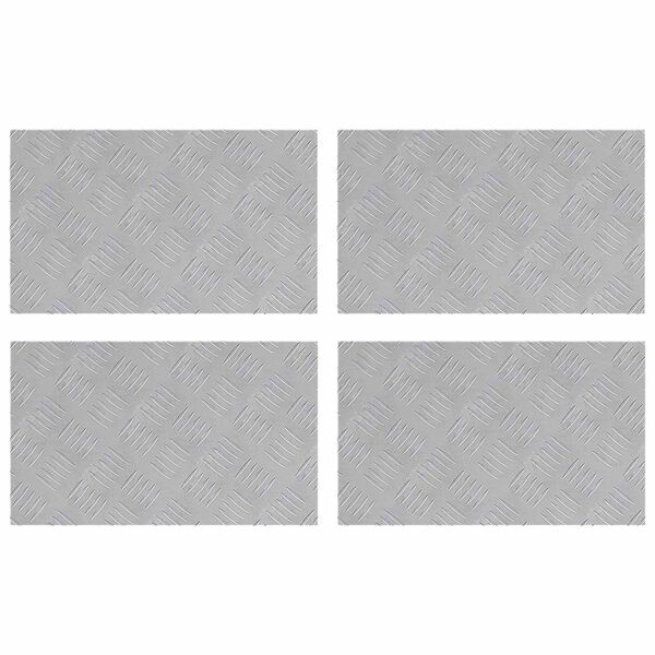 vidaXL Stopień Prostokątny 4 pcs Srebrny 50 x 30 cm Aluminium