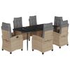 vidaXL 7-cz. zestaw mebli ogrodowych z poduszkami, mieszany beż