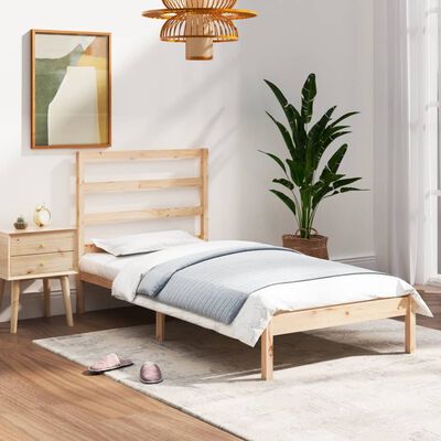 vidaXL Rama łóżka, lite drewno, 75x190 cm, pojedyncza