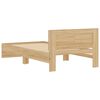 vidaXL Rama ł&oacute;żka z wezgłowiem i LED, dąb sonoma, 100x200 cm