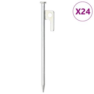 vidaXL Śledzie do namiotu, 24 szt., 20 cm, 9 mm, stal galwanizowana