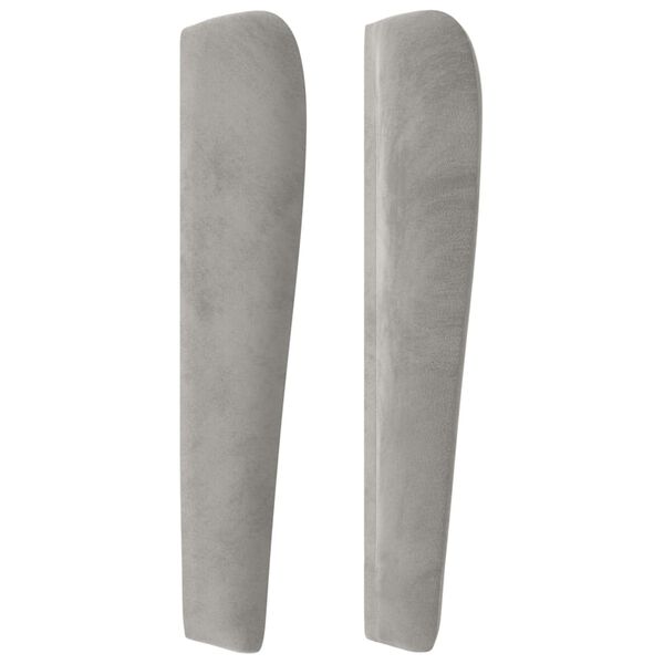 vidaXL Zagłówek uszak, jasnoszary, 183x23x118/128 cm, aksamit