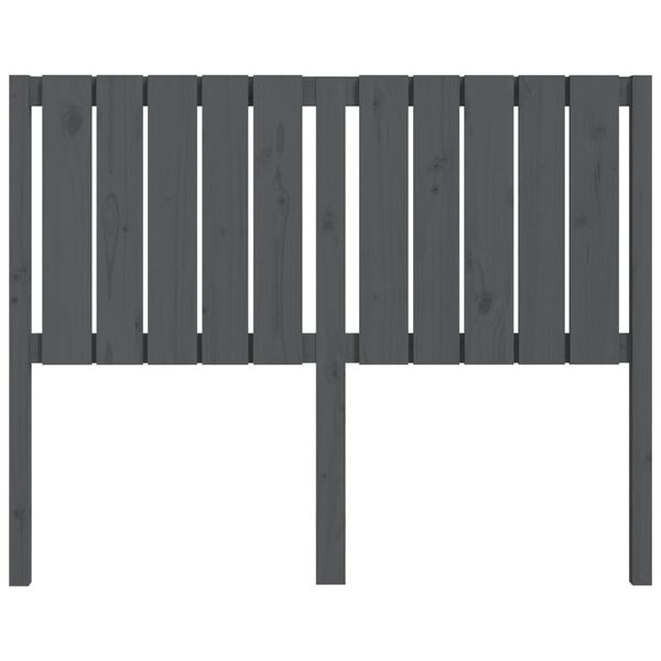 vidaXL Wezgłowie ł&oacute;żka, szare, 125,5x4x100 cm, lite drewno sosnowe