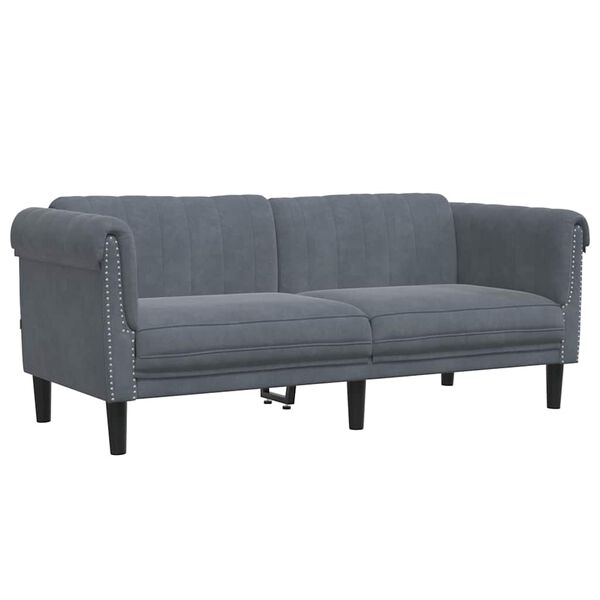 vidaXL Sofa dwuosobowa, ciemnoszara, aksamit