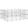 vidaXL Klatka dla zwierząt z bramką, 36 paneli, czarna, 175x140x70 cm, stal