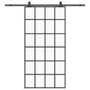 vidaXL Drzwi przesuwne z zestawem okuć czarne 102x205 cm ESG szkło