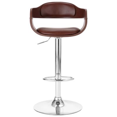 vidaXL Krzesło barowe, brązowe, obite sztuczną skórą