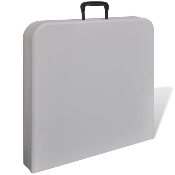 vidaXL Składany st&oacute;ł do ogrodu, 122 cm, HDPE, biały