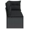 vidaXL Sofa ogrodowa z poduszkami, 3-osobowa, czarna, z polirattanu