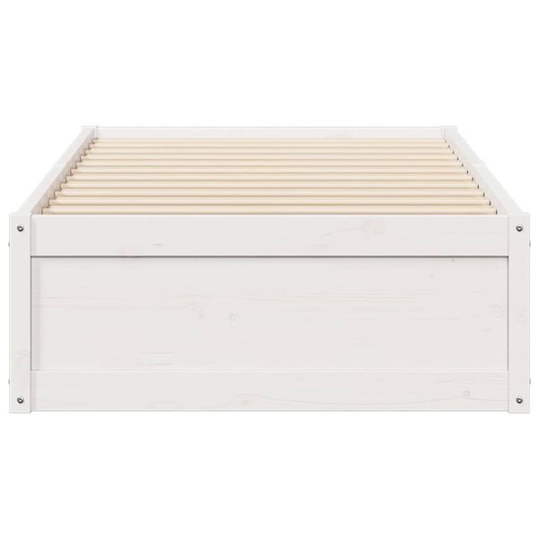 vidaXL Rama ł&oacute;żka bez materaca, biała, 75x190 cm, lite drewno sosnowe