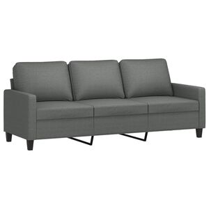vidaXL Sofa 3-osobowa, ciemnoszara, 180 cm, tapicerowana tkaniną