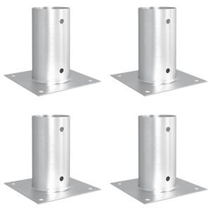 vidaXL Okrągły kotwicy gruntowej 4 pcs srebrny 15 x 15 x 15 cm Metal
