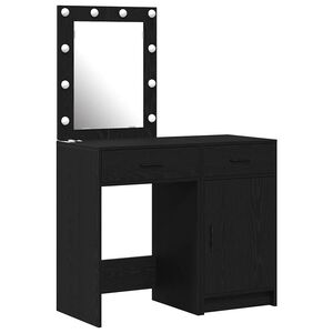 vidaXL Toaletka 2 szt. Czarny 50 x 41 x 135 cm Drewno inżynieryjne