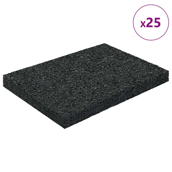 vidaXL Pad Patio z Granulatem Gumowym Czarny 6 x 9 x 0,8 cm Guma