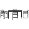 vidaXL Zestaw do jadalni w ogrodzie 5 pcs Czarny