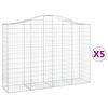 vidaXL Kosze gabionowe, 5 szt, 200x50x140/160 cm, galwanizowane żelazo