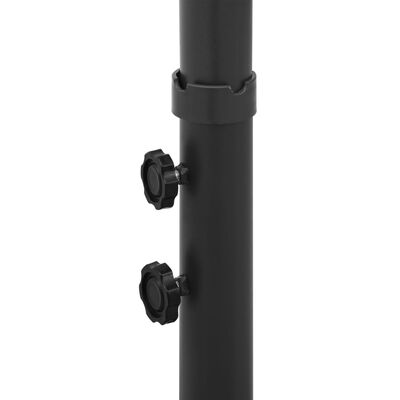 vidaXL Podwójny parasol na stalowym słupku, czarny, 600 cm