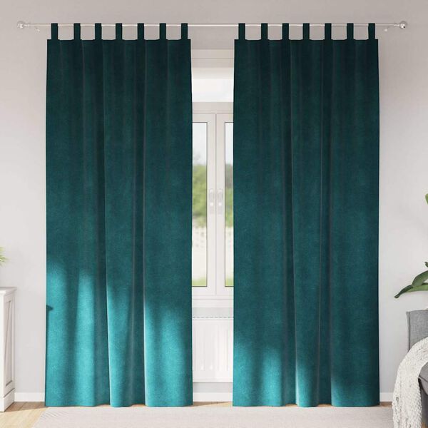 vidaXL Zasłony zaciemniające 2 pcs Ciemna zieleń 140 x 225 cm Aksamit