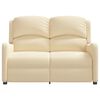 vidaXL Rozkładany fotel masujący, 2-os., kremowy, obity tkaniną