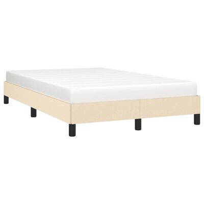 vidaXL Rama łóżka, kremowa, 120x190 cm, tkanina