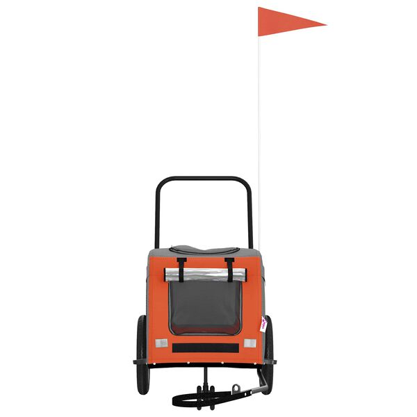 vidaXL Przyczepka rowerowa dla zwierząt Pomarańczowy i Szary