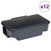 vidaXL Pułapki na myszy 12 szt. Czarne 22x12,5x7,5 cm