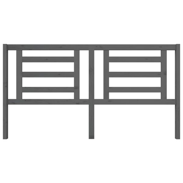 vidaXL Wezgłowie ł&oacute;żka, szare, 186x4x100 cm, lite drewno sosnowe