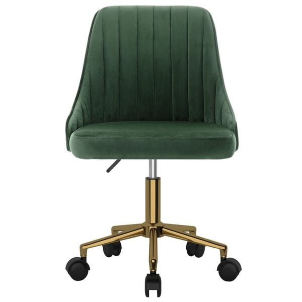 vidaXL Obrotowe krzesła stołowe, 6 szt., ciemnozielone, aksamit