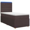 vidaXL Ł&oacute;żko z box spring LED z materacem Ciemny brąz 90 x 190 cm