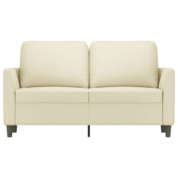 vidaXL 2-osobowa sofa, kremowy, 120 cm, sztuczna sk&oacute;ra