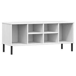 vidaXL Szafka na buty OSLO, metalowe n&oacute;żki, biała, 106x35x45 cm