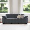 vidaXL Sofa 3-osobowa, ciemnoszara, 220x77x82 cm, obita aksamitem