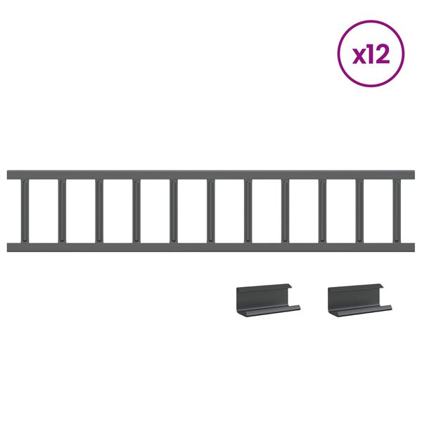 vidaXL Str&oacute;ż śniegu na dachu Antracyt 1200 x 2,5 x 20 cm Stal
