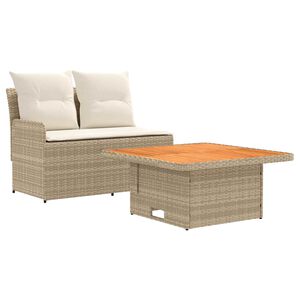 vidaXL Sofa ogrodowa z podłokietnikami i podnoszonym stołem 2 szt.