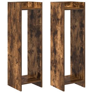 vidaXL Stojak na rośliny z p&oacute;łką Dąb Wędzony 30 x 30 x 100 cm