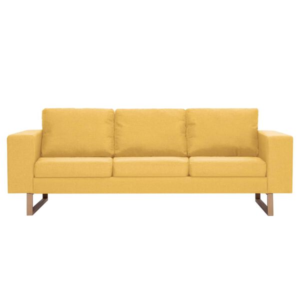 vidaXL Sofa 3-osobowa, tapicerowana tkaniną, ż&oacute;łta
