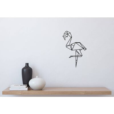 Homemania Dekoracja ścienna Flamingo, 31x50 cm, stal, czarna