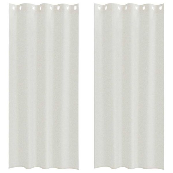 vidaXL Firany Voile z zasłonami 2 pcs Kremowy 225 x 140 cm Poliester